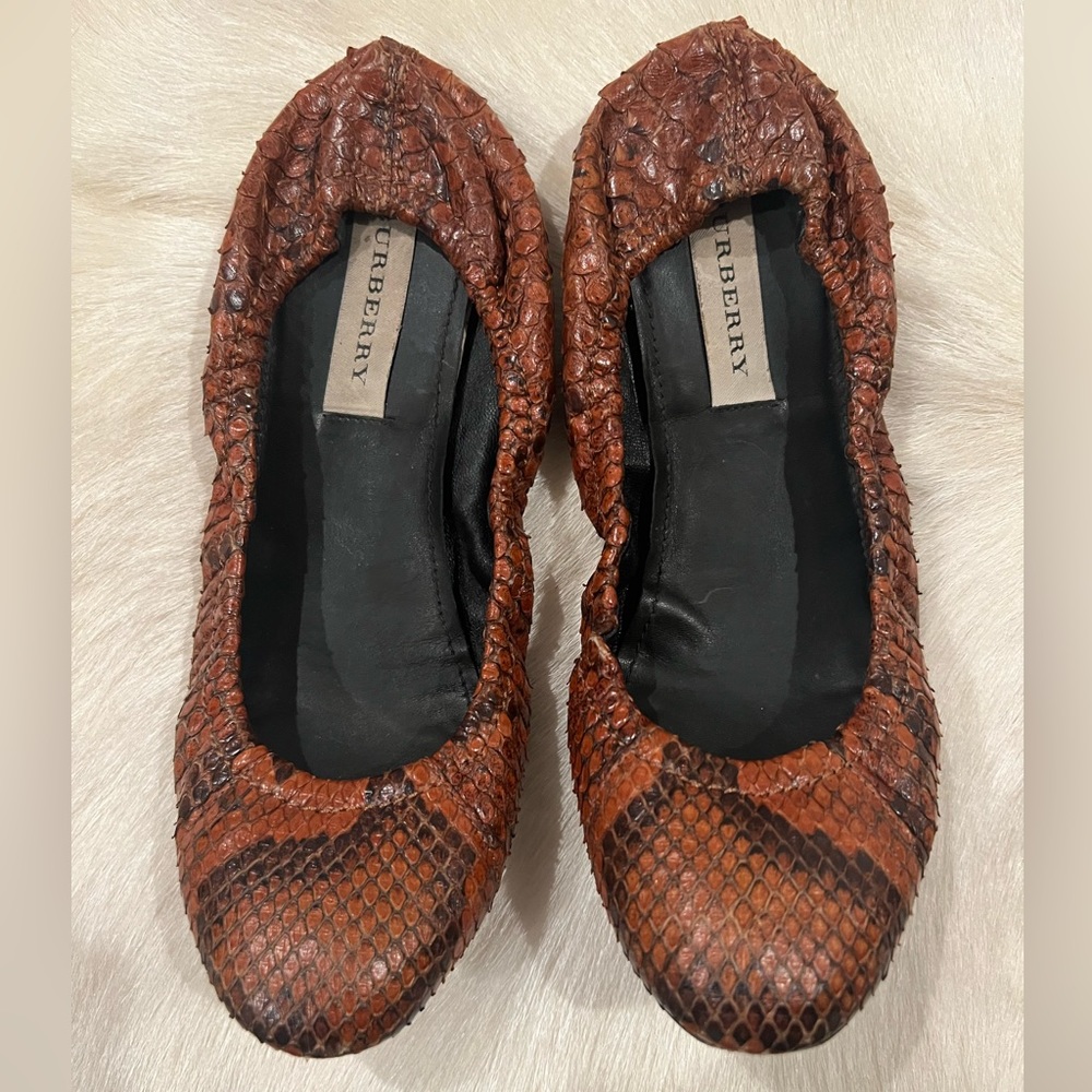 BURBERRY Snakeskin Ballet Flats, size 37